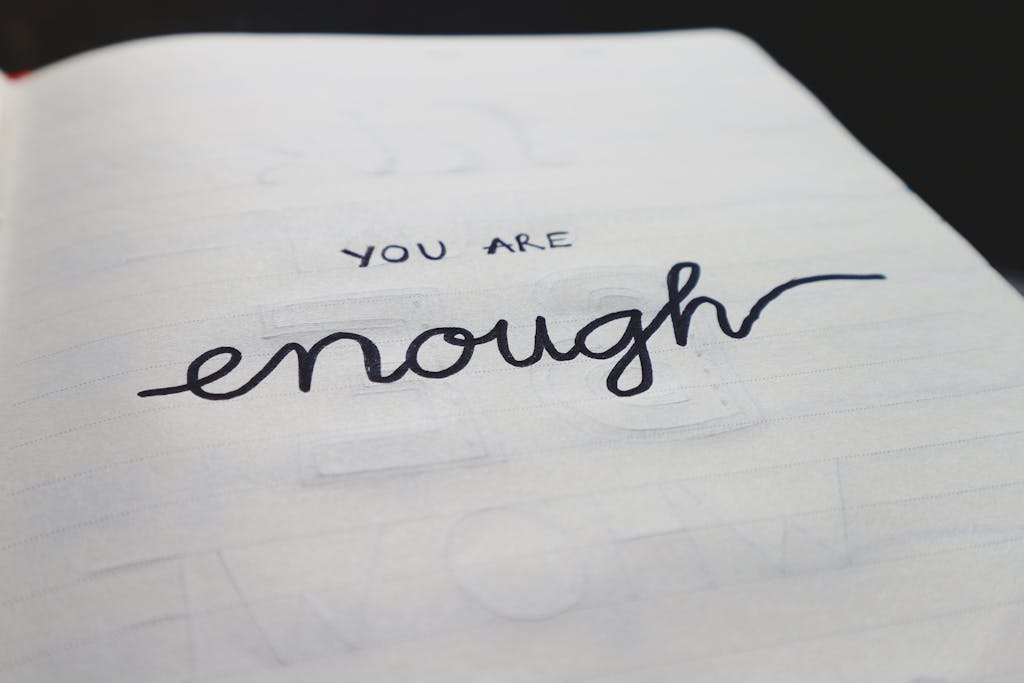 you are enough written on paper
